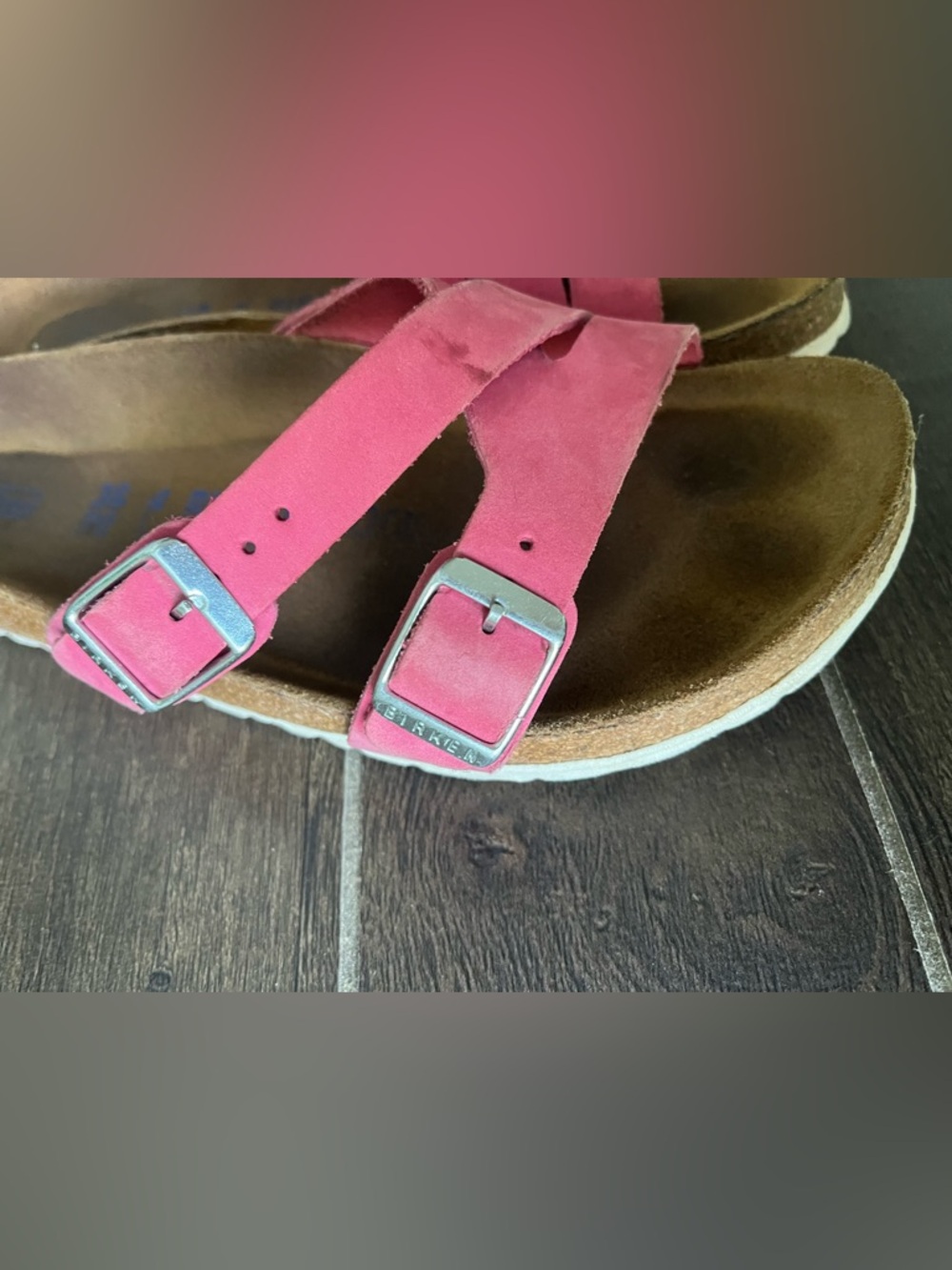 Birkenstock Yao Leather Sandals Pink EU 38 US 7 - Picture 9 of 14